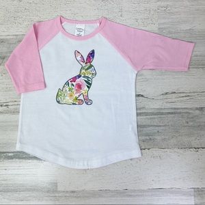 Toddler 2T Floral Easter Bunny Tee